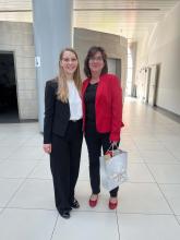 Timea and her supervisor, Judith after the successful defense